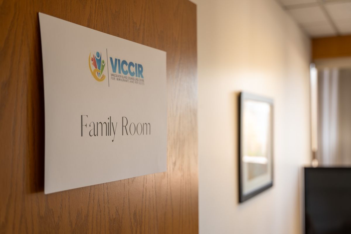 The Family Room sign at the VICCIR office